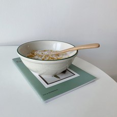 턱스톤 그린베이 빈티지 그릇 국그릇 요거트볼 시리얼볼, 오트밀의지름15.5cm