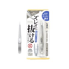 일본 그린벨 어메이징 미세모 쪽집게 사선형 족집개 New버전, Silver, 1개