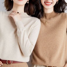 기본 반목 부드러운 여성 여리 캐시미어 티 핏 니트