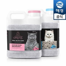 [KT알파쇼핑]휘슬 리얼 블랙 샌드 고양이 응고모래 7kgx2개(용기), 휘슬 리얼 블루샌드(고양이모래)7Kgx2개(용기)