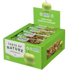 Taste of Nature 애플 비건 글루텐프리 견과류 씨앗 에너지바 단백질바 40g 16개 - 테이스트오브네이처