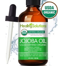 호호바 오일 (유기농-4oz) 100 % 순수 및 천연-냉 압착 미정 제-헥산 및 화학 성분 없음-얼굴 및 모발용 천연 캐리어 오일 및 큐티클, 단일상품