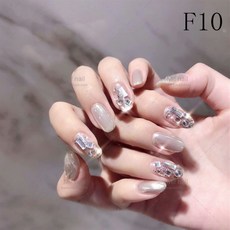 수제 맞춤형 매니큐어 완제품 거울 다이아몬드 네일 피스 분리형 네일, 개, F10 매체