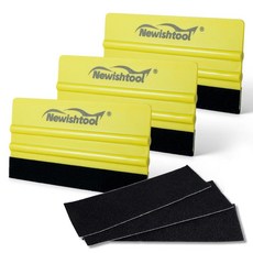 NEWISHTOOL 12.7cm(5인치) 비닐 랩 스퀴지(하드) 튼튼한 스퀴지 3개 및 추가 펠트 교체품 사인 제작용 하드 카드 펠트 스퀴지 비닐 자동차 랩 어플리케이터 창, NEWISHTOOL 12.7cm(5인치) 비닐 랩 스퀴