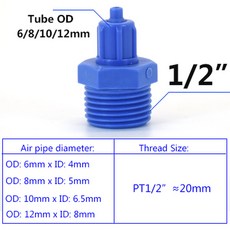 피팅 저항 12mm 1 4 파이프 10mm 외부 커넥터 플라스틱 공압 8mm 스트레이트 2 8 가스 파란색 6mm 부식 3 나사, 14) 1I2 OD of tube 10mm