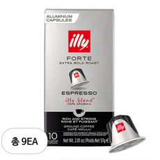 일리 엑스트라 볼드 로스트 에스프레소 그라운드 네스프레소 호환 캡슐커피, 5.7g, 9개입, 10개