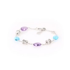 BVLGARI 불가리비제로원 18K 화이트골드 자수정 토파즈 브레이슬릿 팔찌
