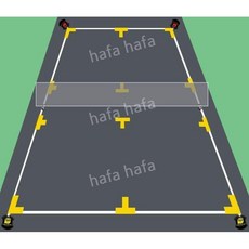 피클볼 코트 간이 바닥선 경계선 야외 체육관 경기장 네트 휴대용 장비 훈련, D.피클볼스타디움그라운드라인레드바퀴오거나이저