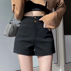 하이웨스트 숏 팬츠 반바지 기본 여자 핫츠 봄 가을 겨울 여성반바지 D88U