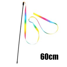 재미있는 무지강아지 고양이 티저 스틱 양면 무지개 리본 플라스틱, 2.60cm, 1개, C.2pcs