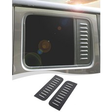 Hoolcar 뒷문 창문 데칼 알루미늄 합금 유리 패널 커버 20182021 지프 랭글러 JL 언리미티드 4도어 글래디에이터 JT 블랙 미국 국기, Black Louvers