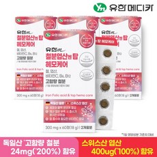 [유한메디카] 철분 엽산 엔 탑 헤모케어 60정x4개(8개월분), 60정, 4개