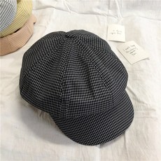 스윗 체크무늬 여성 베레모자 단아한 헌팅캡 학원 무드 캐주얼 화가모자