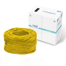 랜선 UTP 옐로우 CAT5E 300M 랜케이블 박스 롤 네트워크 공사 전산실 허브랙 서버랙 패치판넬 인터넷선, 1개