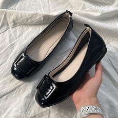 에나멜플랫슈즈