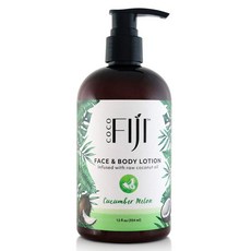 Organic Fiji 코코 피지 코코넛 오일 인퓨즈드 페이스 바디 로션 오이 멜론 354 ml, 354ml