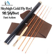 최대 캐치 스카이 하이 골드 9FT 5/6/8WT IM12 일본 카본 플라이 낚싯대 4PCS 하프 웰 패스트 액션 플라이로드|낚시대들|, 1개(A0), 9FT 5WT 4SEC(A0)