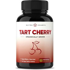 Visit the NutraChamps Store 유기농 타트체리 1000mg 60캡슐, -, 1개