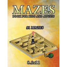 Mazes Book For Kids and Adults 51 Mazes: Size 8.5x11 Glossy Cover Paperback, Independently Published