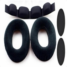 Sennheiser HD545 HD565 HD580 HD600 HD650 헤드폰 이어 패드 교체 이어 패드 쿠션 헤드 밴드, 이어솜(1쌍)+ 이어패드(1쌍)