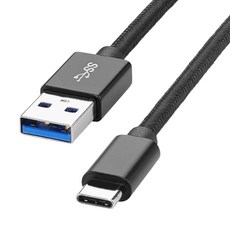 노바베이스 USB A to C 타입 고속충전 데이터 케이블 USB 3.2 GEN2 10Gbps, 1개, 블랙, 100cm