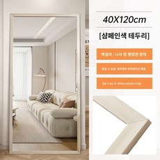 대형 거울 벽걸이 아치형 전신 이동식 스탠드 강화유리 와이드 타원형 비정형, 샴페인칼라프레임40x120cm, 1개