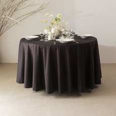 이음선없는 무지광폭 행사원형테이블보 원형식탁보, 브라운, 테이블보지름 330cm