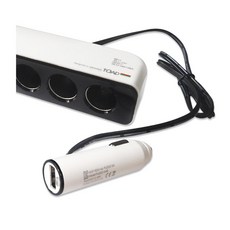 USB 3구소켓 60cm케이블 충전시가잭 차량용멀티소켓 시거잭연장