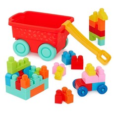 LOC Block 빌딩 블록 장난감 699351, Wagon + Blocks - 47 Pcs