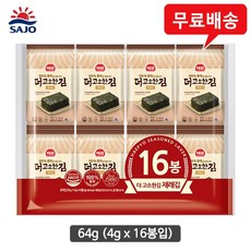 해표 더고소한김 재래김 16봉(4g)x3개/도시락김/무배, 3개