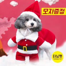 [터닝펫] [당일출고] 반려동물 3D산타 옷세트/크리스마스 옷/ 반려견묘 산타코스튬 (XS- XL), L