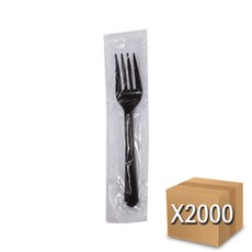 코디마트 디저트포크 15.5cm 개별포장 검정, 1개, 2000개