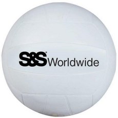 S&S Worldwide 화이트 스펙트럼 고무 배구공, 1개