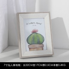 북유럽 홈카페 인테리어 액자 미니 선인장 녹색식물 가로 대형 그림액자 인스, 7인치 선인장
