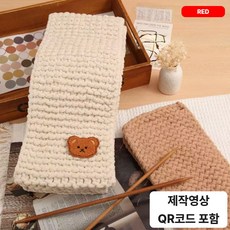 핸즈온 목도리 뜨개질 세트 태교 입문용, 레드, 1세트