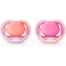 Philips Avent Ultra Air Pacifier 6-18개월 핑크/피치 2팩 SCF245/22, 단일상품, 단일상품