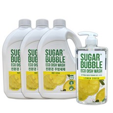 슈가버블 천연성분 주방세제 940ml + 리필 2.5L x 3통, 단품, 940m