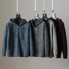 kirahosi 추동 캐주얼 남성 기모 니트 가디건 두툼 빅사이즈 47호 AUftg374