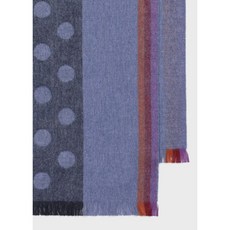 Paul Smith Multiline dot muffler 230461 ECL626 Dark Blue