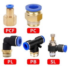 PCF 10mm 커넥터 PC 파이프 M5 16 공압 SL 커넥터 퀵 12mm 양방향 에어 인치 호스 PL PB 3/4 1 14mm, 8-02