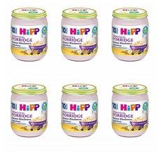HiPP 힙 블랙퍼스트 바나나 블루비 이유식 160g 6개 Breakfast sporridge banana bluebee