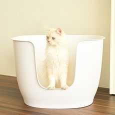 디어마이리틀 리터박스 대형 고양이 화장실, 화이트, 오픈형