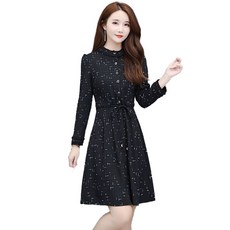 기모 가을 슬림핏 여성 겨울 원피스