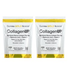 [1+1] CGN 캘리포니아골드뉴트리션 콜라겐 업 206g CollagenUP 히알루론산 비타민C 하이드롤라이즈드 마린콜라겐 펩타이드 히알루론산나트륨, 2개