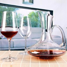 와인디켄딩 우수한 1900 ml 플랫베이스 레드 와인 디켄터 수제 크리스탈 와인 디캔더, 단일, 1개, 1900ml