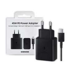  삼성전자 45W PD 초고속 충전기 어댑터 EP-T4510(C타입 케이블포함1.8m), 1353_블랙, 1개 