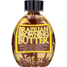 Ed Hardy 브라질리언 브라우닝 버터 다크 태닝 로션 - 강렬한 피부 수분 공급을 위한 큐푸아쿠 및 코코넛 오일이 함유된 스킨 소프트닝 골든 382.7g(13.5온스) 1643, 1개, 400ml