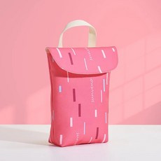 기저귀가방 Sunveno 아기 기저귀 가방 재사용 가능한 방수 인쇄 습식/건식 헝겊 일회용 엄마 보관, [05] stripe pink