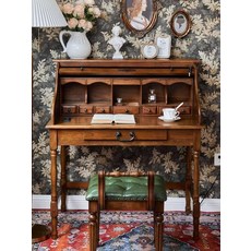 뷰로데스크 송민호 엔틱피아노 책상 프렌치 빈티지수납장, 조립식, 월넛(거울 포함) 대형 1미터 길이