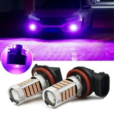 오토메틱차 안개등 21-SMD H11 H8 H9 Led 램프 전구 12V 핑크 퍼플 LED DRL 범용 액세서리 2개